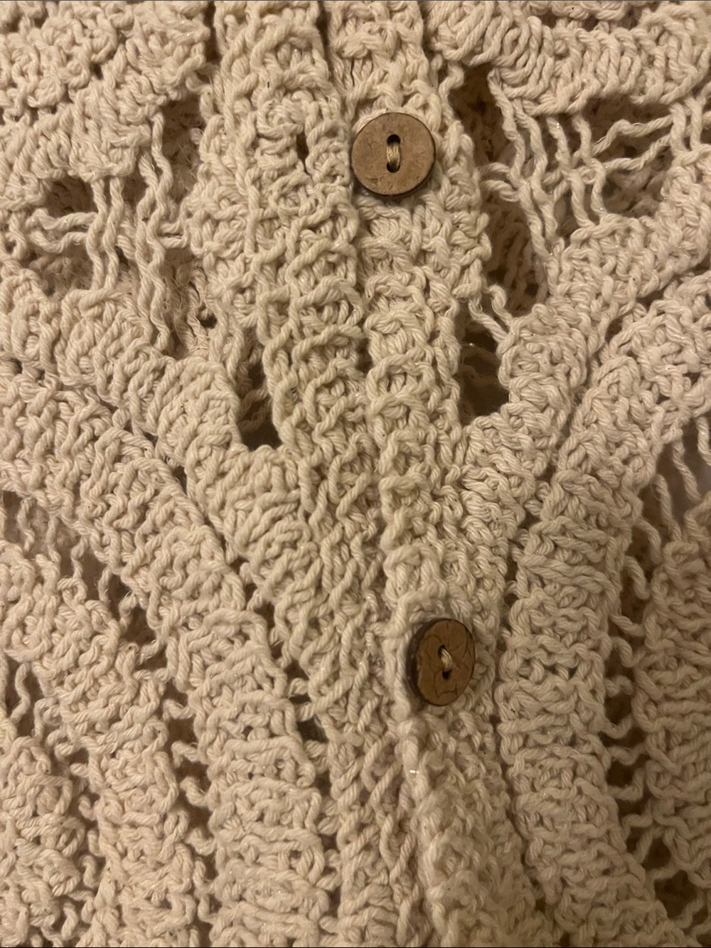 Crochet Openwork Cream Sweater - Picture 8 of 8